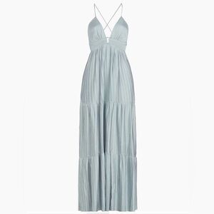 ba&sh Wasta Pleated Satin Plisse Maxi Dress